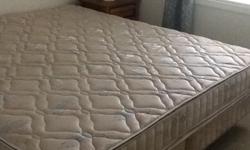We downsized and have found that our spare bedroom king size bed is just too big for us now. .Used less than a dozen times, no marks, stains or damage. Would be considered medium to soft.
It is a Beauty Rest Quintessence which sells new for over $1000.