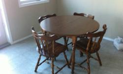 Table and 4 chairs, no centre leaf,
Call 270 7376
This ad was posted with the Kijiji Classifieds app.