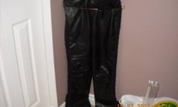 selling a ladies size 10 leather vest,and ladies size 2 leather pants. both are in good condition,asking 40.00each or OBO