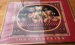 very cute Large framed John Simpkins Teddy Bear poster picture
20" x 27"
phone or tex 604 831-3686
note the glass has a reflection on it, not faded or shadowed