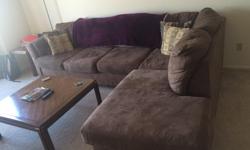 I am selling my sectional as I am moving April 1st and no longer need it. I am looking for someone to pick the couch up for the end of March or on April 1st. It was purchased last summer and is still is in great condition. No rips, tears, or stains. It is