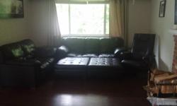 Leather couch, loveseat, chair and ottoman set in perfect condition $ 700 obo