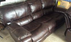 I have for sale in perfect working condition a leather power reclining sofa and chair there are some minor scratches from cats on them but they are not punctured pride is obo no trades and pick up only in capilano area