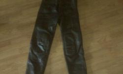 ACTION brand leather riding pants MINT condition.
34 waist ~ 30 inseam fits a rider 5' 6" to 5' 8" in height.
call 497-9083 or email