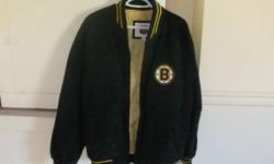 Vintage, never worn, mint condition leather/suede Boston Bruins jacket with quilted polyester lining.
Asking $400.00/ OBO