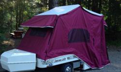 Mint condition 2008 tent trailer for sale. Built for use with larger motorcycle and perfect for small car. Weighs 255 lbs and has tongue weight of 23 lbs. Has no effect on gas mileage, easy to maneuver and sets up in 1 minute! Plenty of room for two to