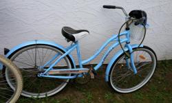 Like new women's/girls 26 inch bike. Paid $170 about 2 years ago. In good condition. Helmet, and basket included.