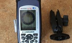 Lowrance H2O Handheld Mapping GPS. 3" White LED screen backlighting for night and low-light viewing.
Input power: 3 volts DC (two 1.5v AA batteries); operates up to 12 hours. Cigarette lighter power adapter included.
One MMC slot inside battery