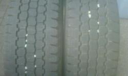 2 only Bridgestone Blizzak LT 245 70 17 truck tires , one is excellent 90% plus tread no patches, other is 60% tread with a minor cut on upper sidewall good for spare ,if you are reading this they are available , thnx