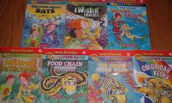 Magic School Bus Chapter Books
 
#1 The Truth about Bats $2
#5 Twister Trouble $2
#7 The Great Shark Escape $2
#9 Dinosaur Detectives $2
#17 Food Chain Frenzy $2
#18 The Fishy Field Trip $2
#19 Color Day Relay $2
 
All in excellent shape
Smoke Free Home
