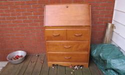 Maple Bureau/Desk. Drop leaf. Located in Deep River. Ask for Mary-Jane
