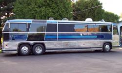 MCI-9 Converted in 1990. Not your typical "stick and staple" motorhome. Solidly built with Stainless steel and Aluminum. Under 400 miles on complete rebuilt engine. 475hp.  5-speed Allison auto with Stone Bennett shifter.  Jake brake.  New brakes on all