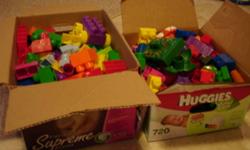 2 boxes full of mega lego, $10