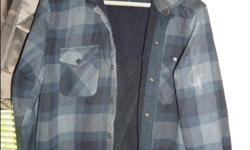 1. Volcom Fleece lined Plaid Shirt - Men's Large - $10
2. NEW never worn Reversible Jacket - Sweat Shirt Hoodie one side - Black Quilted nylon other side - $50
3. Volcom Winter Jacket - Snaps inside waist - Men's Medium - $25
4. Ripzone Snowboard Jacket -