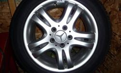 Original Equipment Mercedes-Benz alloy 16 inch wheels, complete with center caps. Fits B-class, C-class, E-class Mercedes which all share the same bolt pattern 5x112. The wheels are perfectly straight, you will have NO shimming or vibration, guaranteed.
