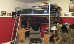 Good used Metal Bunk bed. ((Ikea Tromso))
All in great shape but, my teenage Son has out grown it. It will be available AFTER August 7th as we are waiting on his new bed to arrive. It comes from a smoke free home and comes complete with Mattress and