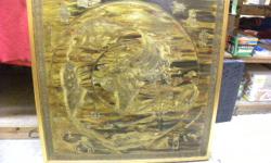 Metallic Design Studio acid etched and framed metal art world design, item #133593-2. Price of $105 includes all taxes. PLEASE REFER TO INVENTORY #133593-2 WHEN INQUIRING. We also have more items for sale at The Bay Street Broker located on the corner of