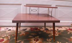 Mid-century modern side table two tiered in excellent condition.