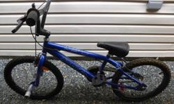 mid size child bike 20 in. wheels tires as new bike as new frt. & rear hand brake kick stand