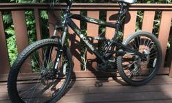 (I have 2 mountain bike identical) 345 FOR EACH!!
100% Solid perfect bike and ready to go.
21-speed Columbia Mountain Bike*** full suspension***, front and rear. ***full disc brakes front and rear
***, and Shimano trigger shifters and body. Includes