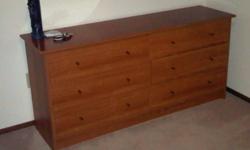 Walnut Bed Frame and Matress and matching Dresser and two Bedside tables