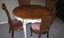 Must Go!!
Very unique 3 foot round antique wood dining room table & 4 chairs. $100 Mahogany TV/DVD Stand -  $20
2 Ginger Jar Lamps - $20 for both
Brass Standard Lamp - $20
Pine book case $15 44" x 46' x 9"
Older model Singer heavy duty touch and sew. Runs