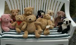 very large variety on Name Brand Stuffed Toys, very cute cuddly large & medium size Teddy Bears, for Friends and kids to hold and to love, nice Black Bear - Panda Bear brown Bear - pink bear and other Brand Name Stuffed Toys, all in new condition, selling
