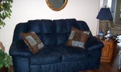 Navy Blue Microfiber couch & loveseat, excellent condition.