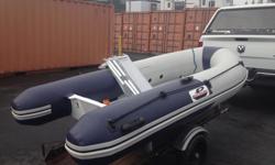 NEW 2015 fibreglass double hull 10ft RIB, comes with 5 year warranty. Has two separate hulls with drains (see photo), hull out performs aluminum due to step design built into hull. 3 separate inflation chambers, comes with pump, patch kit and patches.