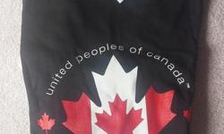 Attractive Canada themed t-shirt
"united peoples of canada"
Black with maple leaf in center
100 % cotton
New, with tag still attached
Could be worn by male or female
Size: L
$10 each
Two are available