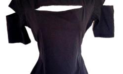 new in package cut out stretchy formfitting top, black, size Medium. Smoke and pet free.