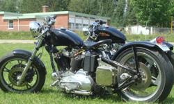 I am selling a 1972 custom built Harley davidson Ironhead
The bike was built 3 years ago now and still gets alot of great comments
 
The bike has:
 
Brand new S&S Super E Carb
solo seat
drag bars
straight pipes
kick/electric start
8" halogen headlight