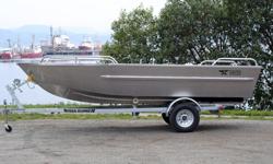 New 17' open hull. Designed for stability, this constant 14 degree deadrise hull is very beamy at 83''. Four passenger and 60hp tiller maximum recommended.
$9500 + tax.
$11500 + tax with trailer.
Features include:
-Dry storage bow box with waterproof