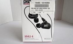 Brand New Complete 1 Set of PSB M4U 4 Black
Two-way Hybrid Dual-Driver Design with Moving Coil Dynamic low frequency driver, Balanced Armature h
Made-for-iPhone certified
Two tangle-free, detachable cables, one with in-line remote, microphone, and