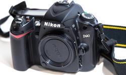 Nikon D90 camera body in excellent condition. Just over 16,000 shutter actuations. Functions like new. Comes with Nikon strap, body cap, charger, and 3 batteries. Recently professionally cleaned. Asking $280 o.b.o. Please email.