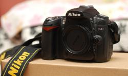 Nikon D90 in excellent condition comes with strap, charger, and battery (no lens).
The first Nikon DSLR with all the features you want in a great feeling and functioning camera body. High resolution rear lcd and high definition video recording justify