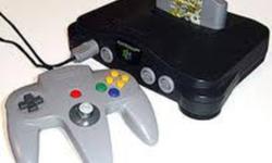 Nintendo 64
Comes with 6 games:
Super Mario
Mario Kart
Diddy Kong Racing
Cruisin USA
Starfox
Wave Race
ALSO COMES WITH:
Two controllers 
Memory Pack
Rumble Pack
Expansion Pack