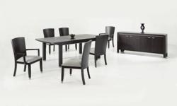 Brand New in box 7 pc dining set (1 Table+ 2 arm chairs + 4 side chairs) $999.99 (Please Mention This Ad)
Dimensions Table : 40" x 82" x 30" With (18" Leaf) Could be converted into 40" X64" by removing leaf.
Metro Modern Living At its best. Metro dining