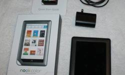Retails for $249 USD for Nook color e-reader and case retails for $39.99 USD. In excellent pre-owned condition. Only 6 weeks old. Recently bought an iPad which my husband prefers to use.
NOOK Color, the award-winning reader's tablet keeps getting better.