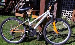 For sale is a Norco Diva 12.5" girl's mountain bike. Bike is in good condition. Bike features an aluminum frame and is lightweight and easy to rike. 18 speeds with v-brakes. Front suspension fork. Can be used both onroad and offroad.
