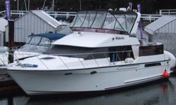 Price reduced
Rare opportunity to own a 1988 Ocean Alexander 420 Sundeck model yacht.
Twin Volvo TAMD61A Diesels, rated at 306hp each.
ONAN 8kw generator.
Loaded with extra including an 11'2"' Aquapro RHIB with a 15hp Merc.
This amazing yacht is boathouse