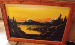 Framed Original Art Piece by Doug Jones. This is the artist who painted the Murals in Campbell River.
Approx Size L 40 1/2 x W 28 1/2. Or can be displayed with Canvas only which would be approx L 38 x W 26,
Paid $275
