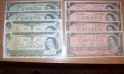 Four  1954 - $2.00 bills...Two  1954 - $1.00 bills ....Two 1973 - $1.00 bills.   Price is firm for all