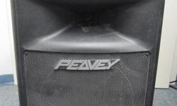 This is a great powered speaker by Peavey with a 12" woofer and horn.
Model Peavey Impulse 200P. 200 watts.
It features a XLR mic input with a volume knob, and XLR / 1/4" ins/outs as well.
Sounds great and works perfectly!
here's a link to the manual