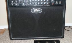 Peavey JSX 2-12. Excellent condition. All tube (JJ's). Three channels, with EQ per channel. Clean is like Fender. The other two channels are great for metal and rock. Two chrome 12" speakers. Three button foot switch. 60 or 120 Watts. Please see specs