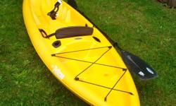 Pelican Fishing Kayak, 2 years old, bought at Canadian Tire on sale for $499+ tax and $70 for the paddle. The paddle pulls apart for easy storage in the vehicle. Comes with a rod holder in the centre of the kayak and there are 2 other spots where rods can