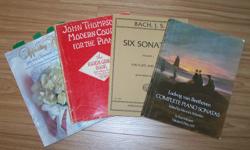Bag of assorted piano music books.  Mostly classical music, more advanced level.  14 books in total.  Composers:  Beethoven, Chopin, Bach, and various books with many more.