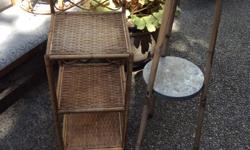 WIcker and Bamboo plant stands, very unique....
Both for $15.......