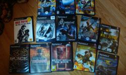 All the games are in Good Shape All Different Prices
Twenty nine Playstation 2 games at different prices
Splinter Cell (no book) $3.00
Socom US Navy Seals (2002) $4.00
Socom US Navy Seals 2 $4.00
Medal Of Honor Rising Sun $4.00 Sold
Destroy All Humans (no