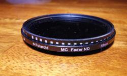 Excellent condition, only used 2 times. Multi-Coated Variable Range (ND3, ND6, ND9, ND16, ND32, ND400). fits 58mm